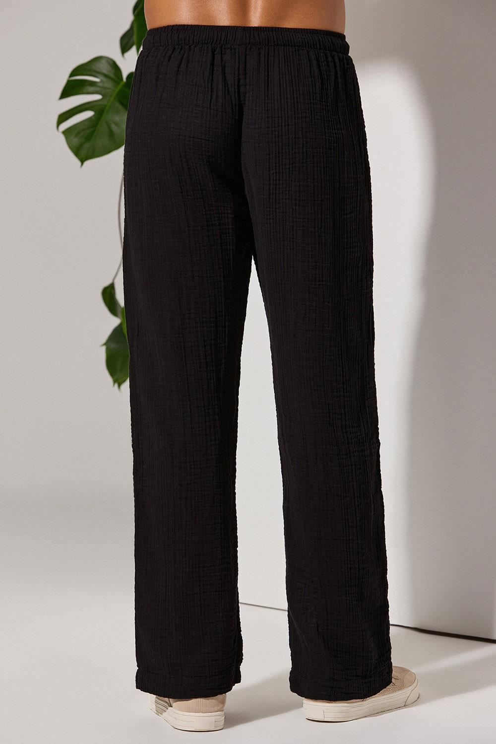 Double Face Relax Siyah Unisex Pantolon