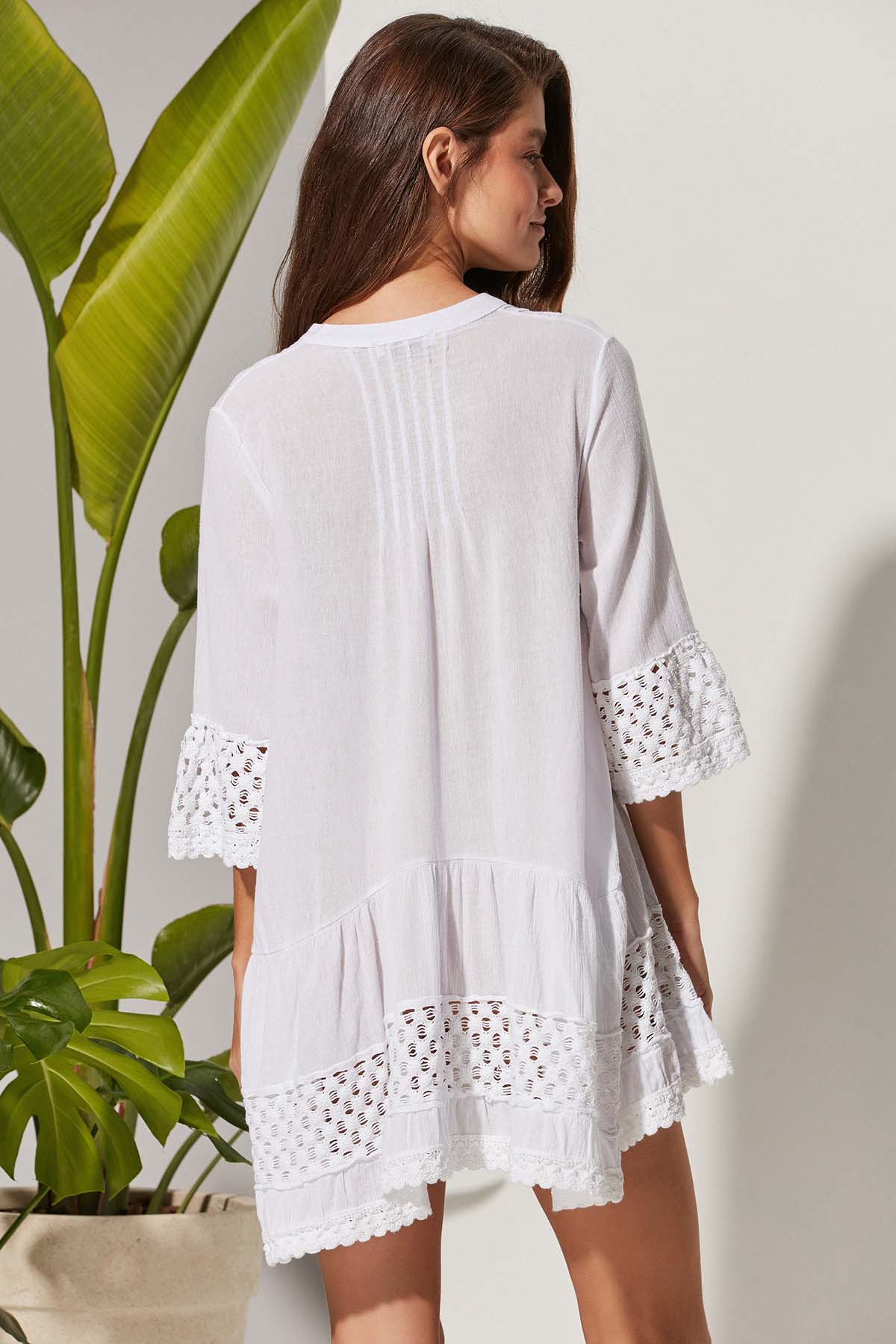 Túnica de mujer de tela Silo abotonada