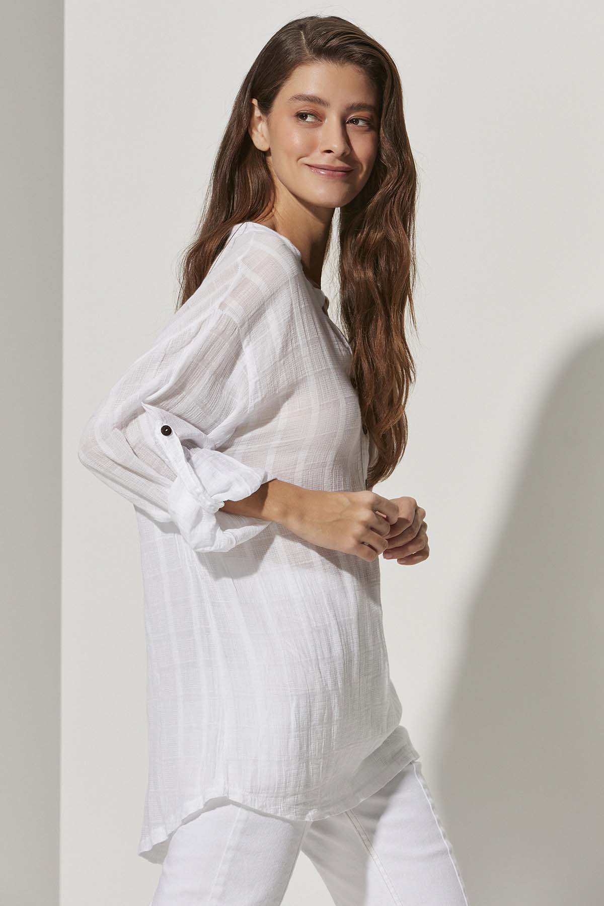 Hakim Yaka Uzun Pat Bluz