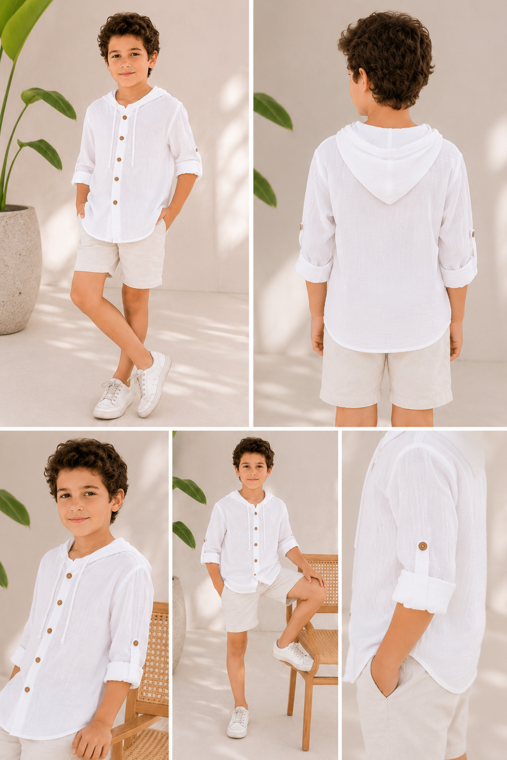 Hooded Kids White T-Shirt