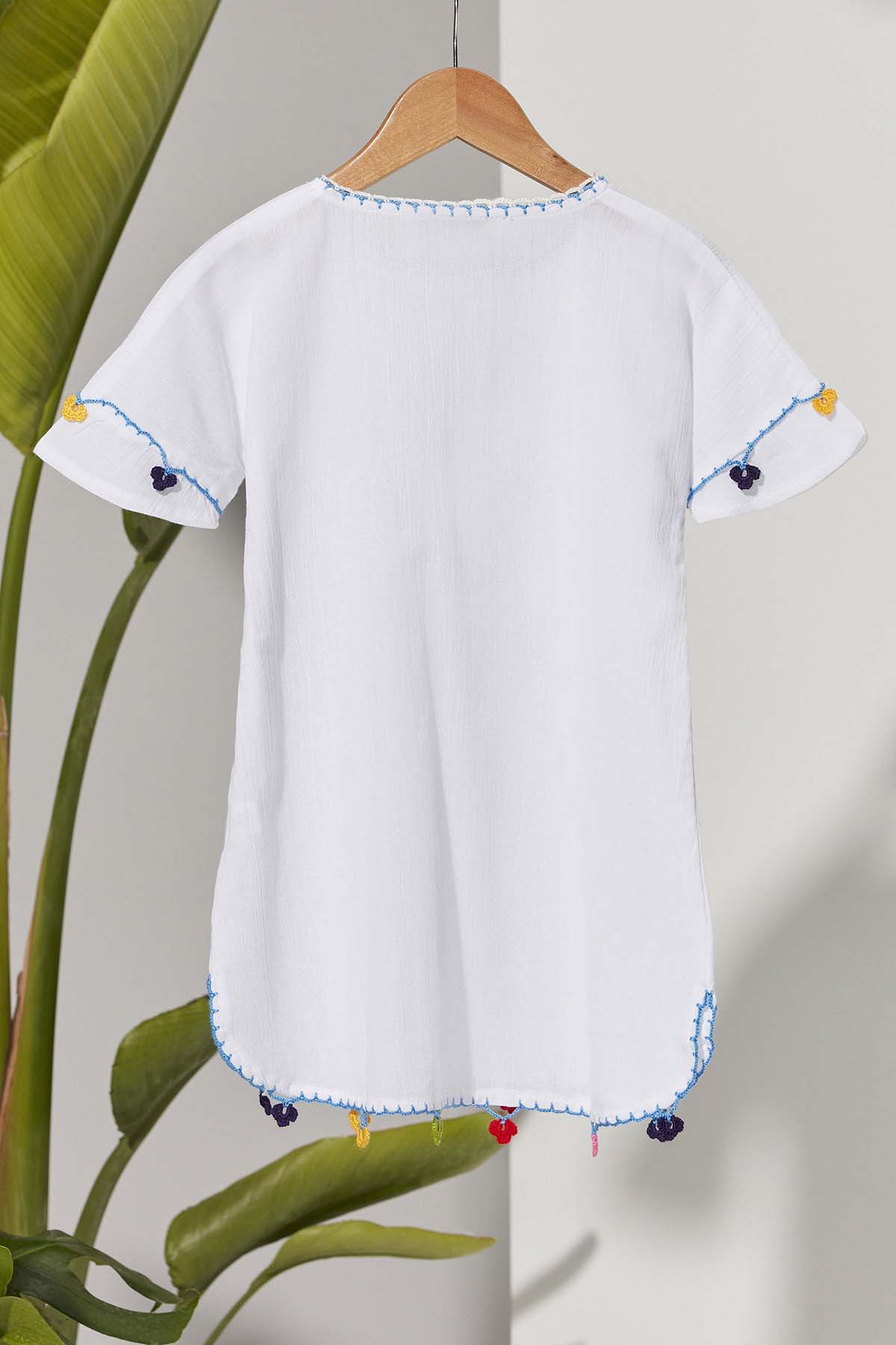 Kedili Çocuk Şile Bezi Elbise