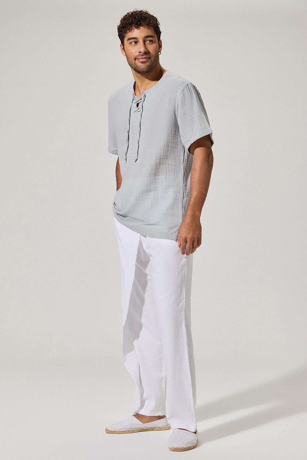 Kısa Kol Zımbalı Gri Erkek T-Shirt