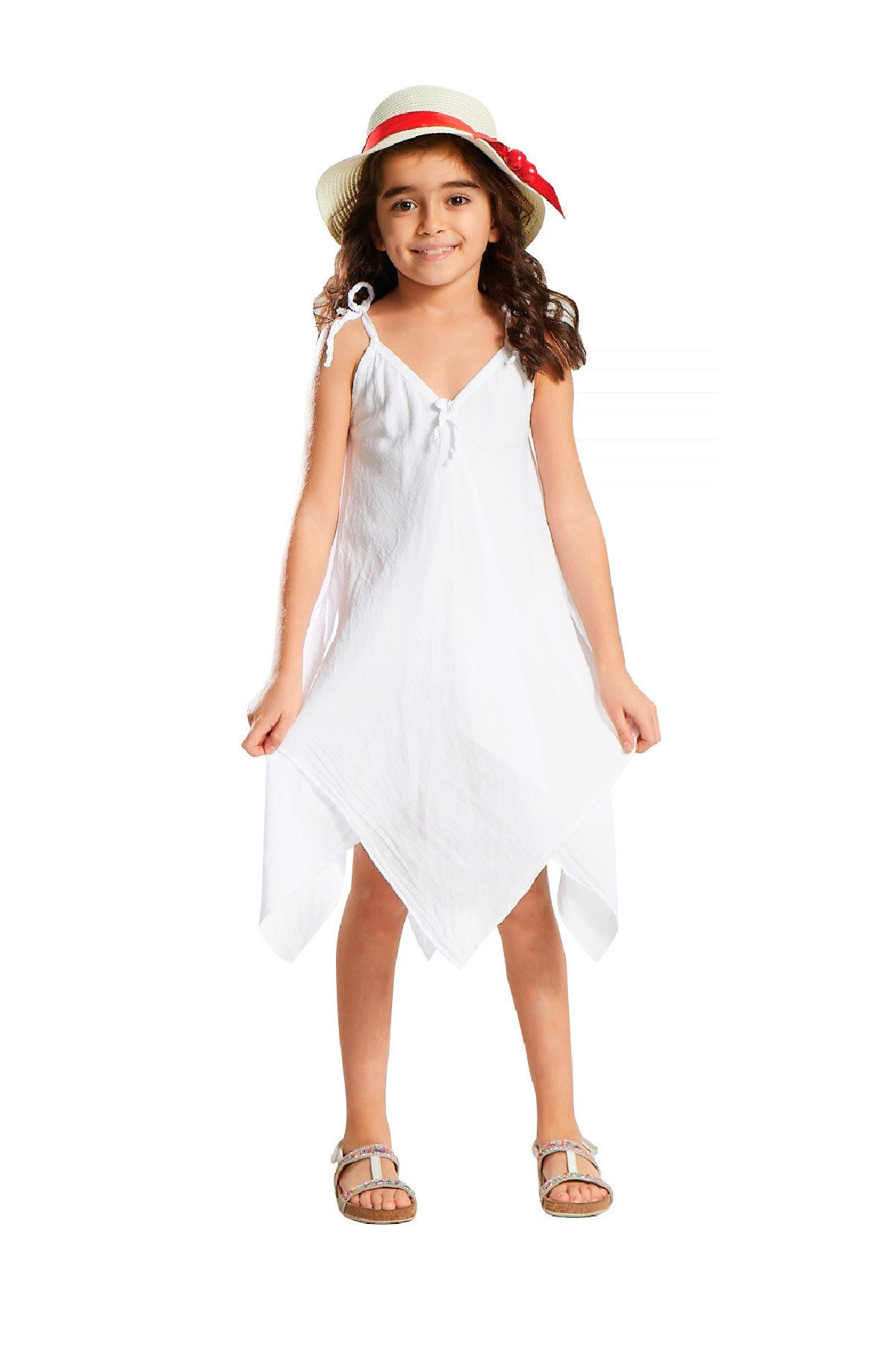 Mendil Çocuk Beyaz Elbise