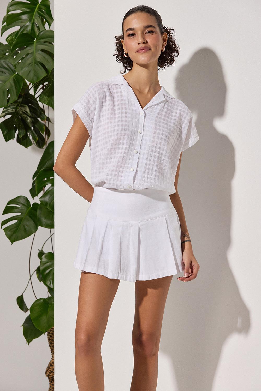 Mini Şort Beyaz Kadın