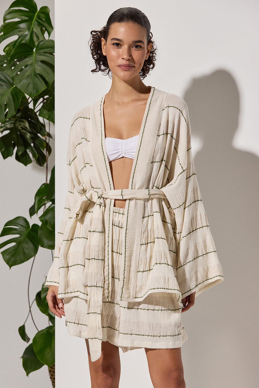 Naturel Detaylı Kimono