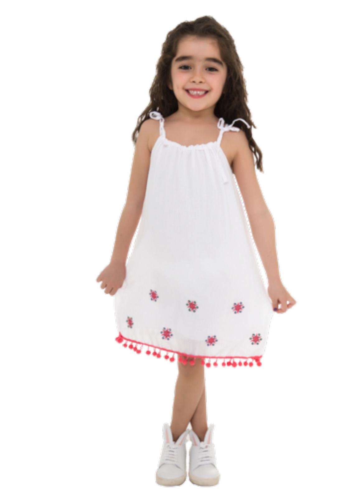 Ponponlu,işlemeli elbise