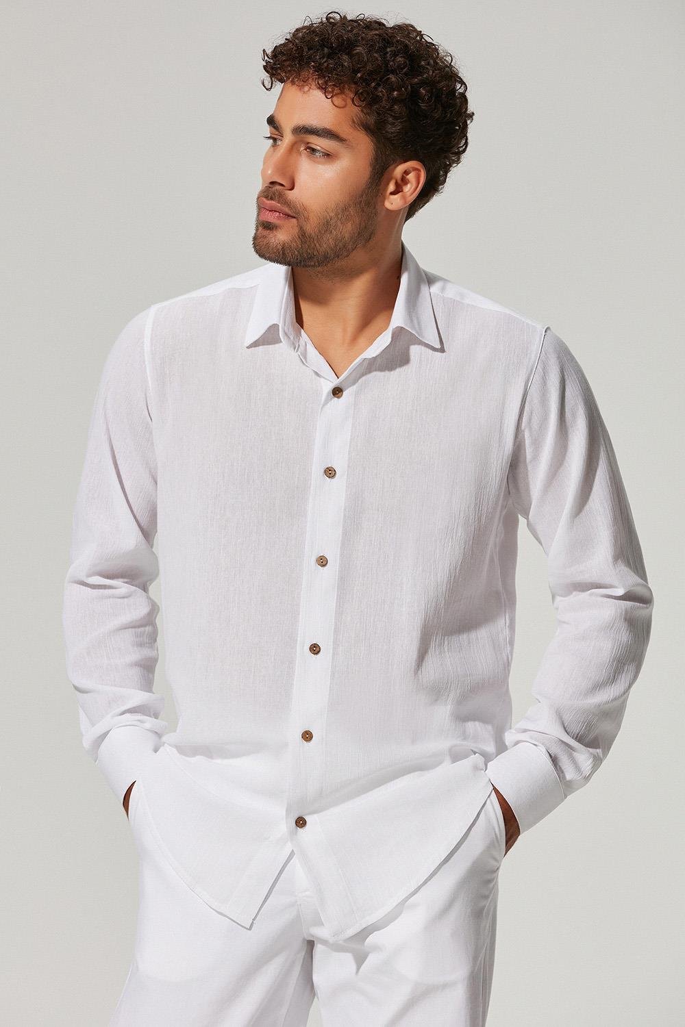 Uzun Kol Şile Bezi Erkek Gömlek