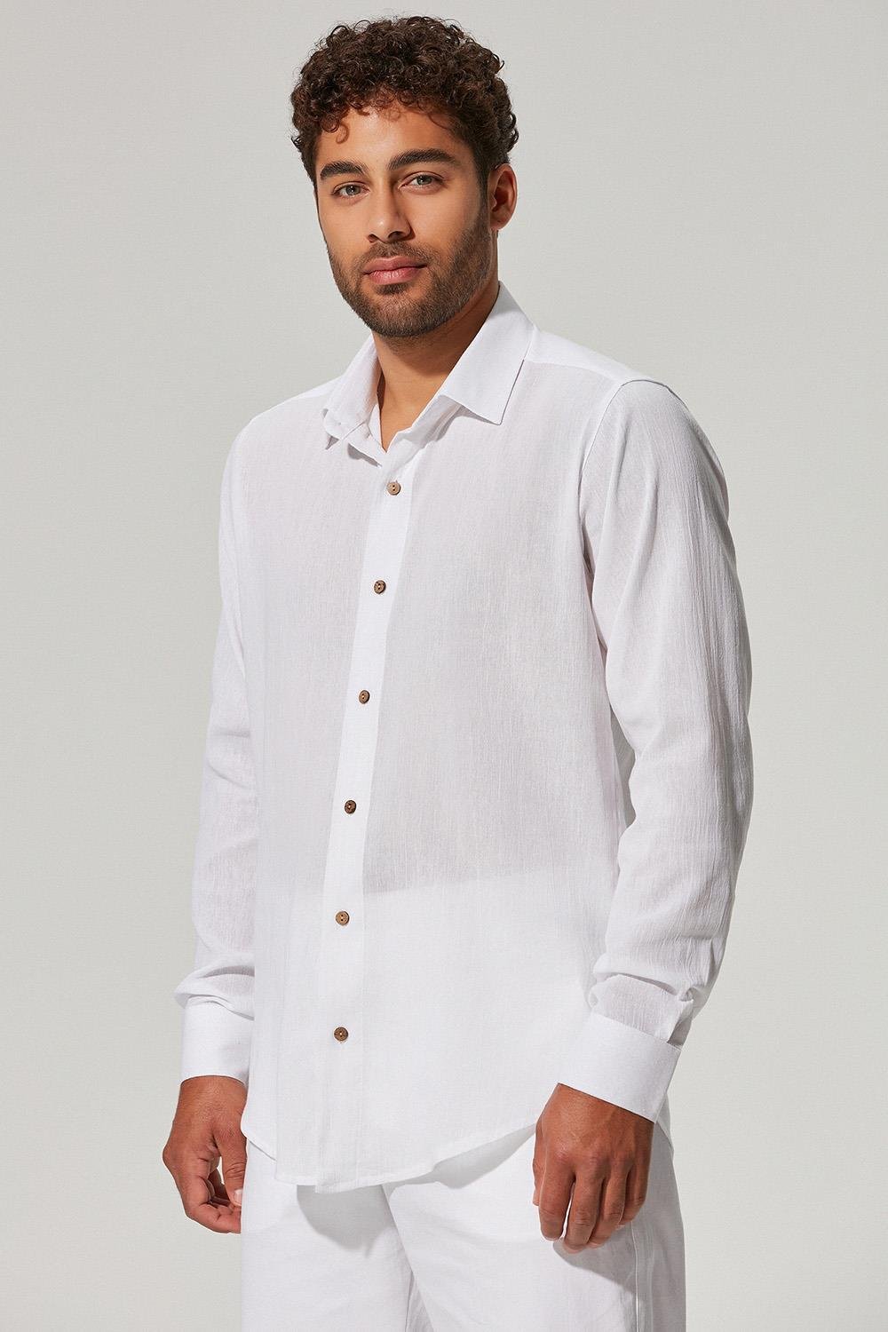 Uzun Kol Şile Bezi Erkek Gömlek