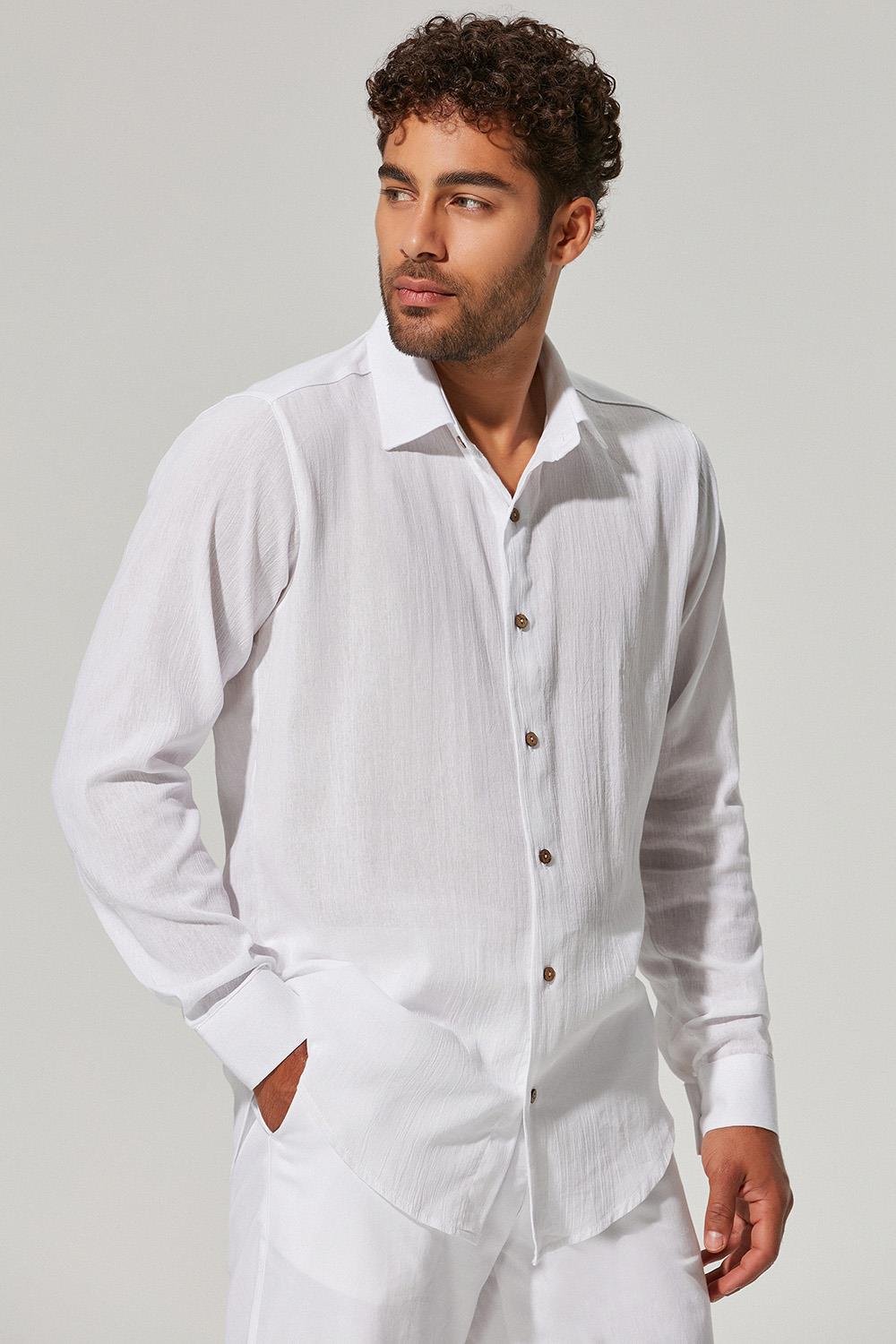 Uzun Kol Şile Bezi Erkek Gömlek