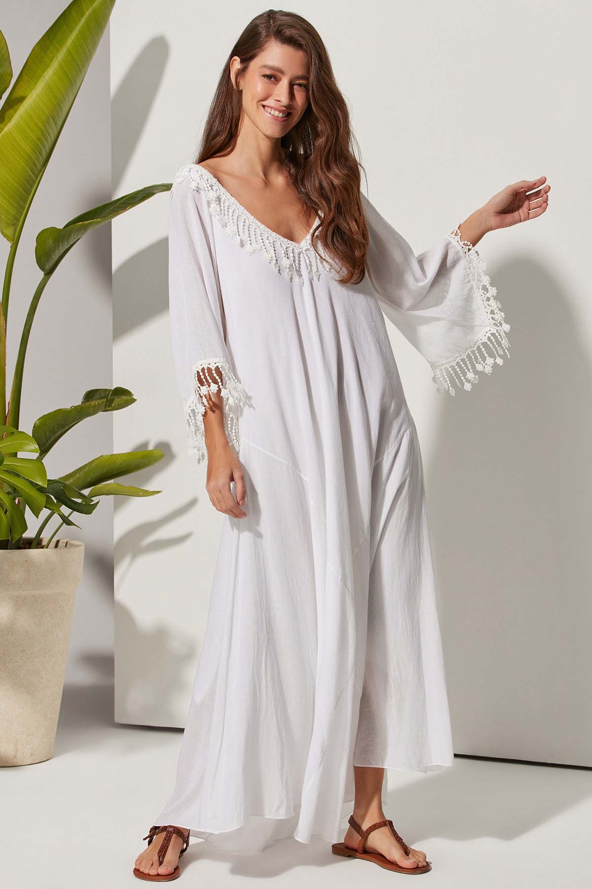 V Yaka Truvakar Bodrum Bezi  Elbise