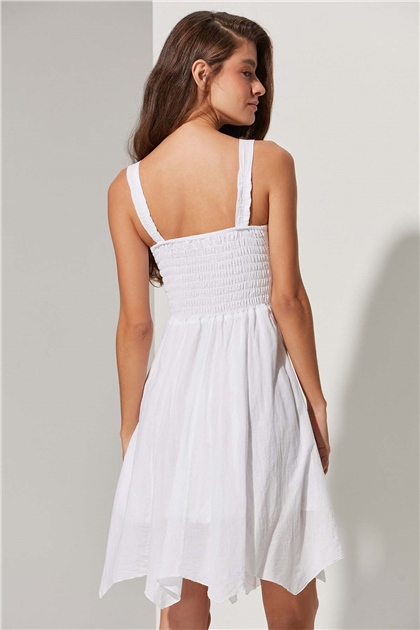 Askılı Bodrum Bezi Kısa Elbise