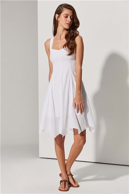 Askılı Bodrum Bezi Kısa Elbise