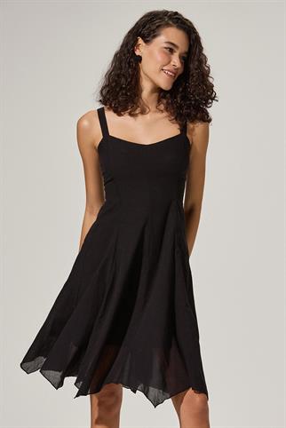 Askılı Kısa Siyah Elbise