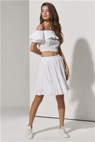 Bürümcük Şile Bezi Fırfırlı Etek