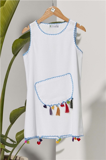 Pocket Embroidered Dress
