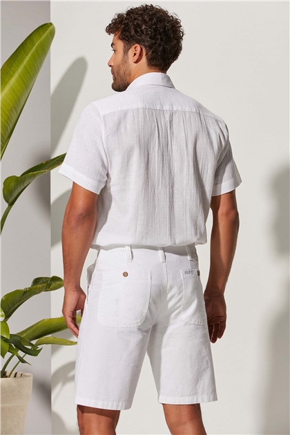 Coco Düğme Erkek Beyaz Şort