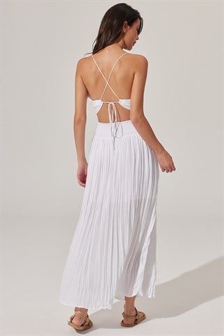 Cropped Skirt Set With Strainer Detail