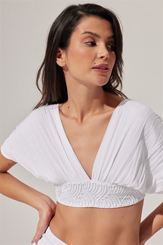 Croplu, Süzene Detaylı Pantolon Takım