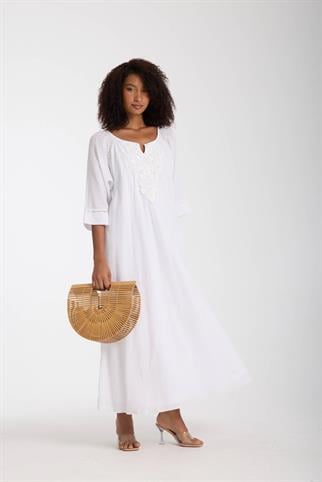 Dantel Yaka Detaylı Elbise