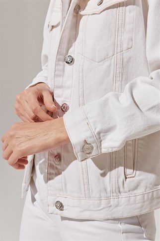 Önden Cepli Denim Mont