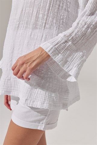 Doubleface Garnili Özel Kumaş Bluz