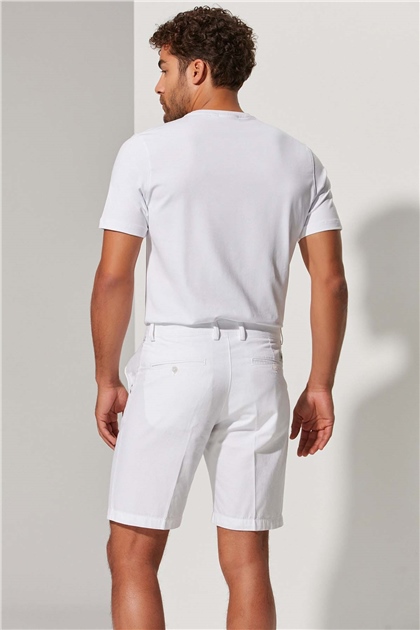 Gabardin Erkek Beyaz Şort