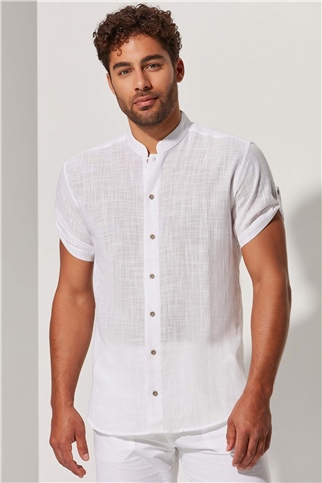 Hakim Yaka Kısa Kol Erkek Gömlek