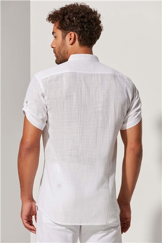 Hakim Yaka Kısa Kol Erkek Gömlek