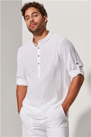 Hakim Yaka Yarım Pat Erkek Gömlek