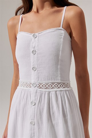 İnce Askılı, Ara Güpürlü Elbise