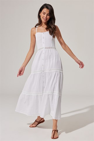 İnce Askılı, Ara Güpürlü Elbise