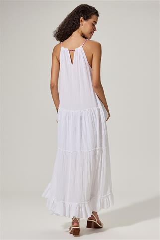 Katlı Uzun Şile Bezi Elbise