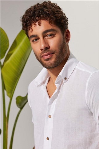 Kısa Kol Cepsiz Erkek Gömlek