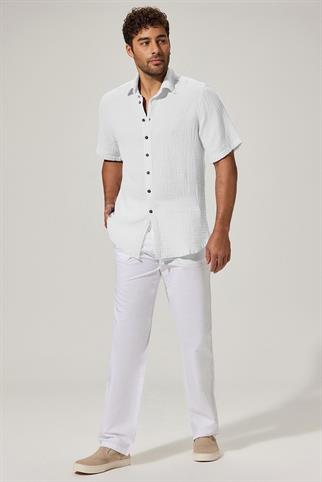 Kısa Kol Double Face Erkek Gömlek