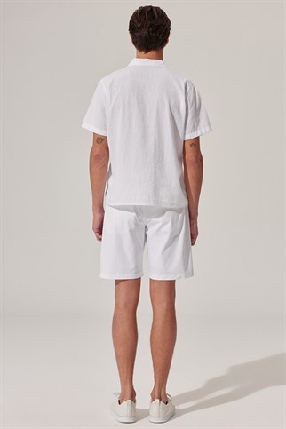 Nakış İşlemeli Kısa Kol Erkek Gömlek