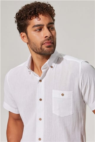 Kısa Kol Şile Bezi Erkek Gömlek