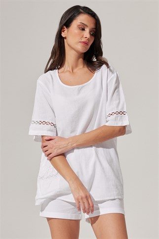 Kısa Kollu, Cep Detaylı Bluz