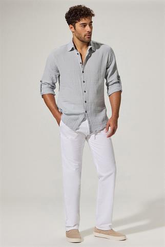 Long Sleeve Double Face Grey Shirt