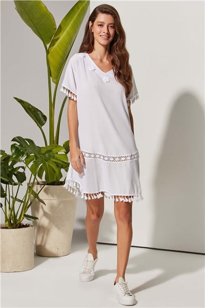 Meltem White Womens Tunic