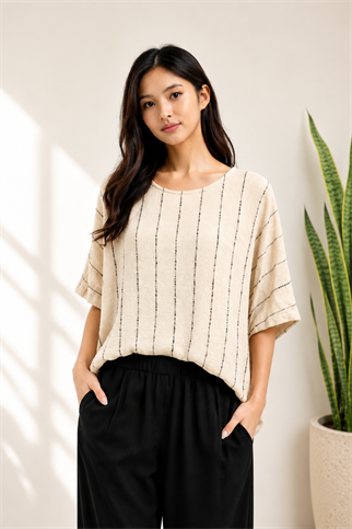 Natural Striped Blouse