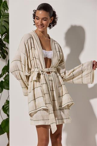 Naturel Detaylı Kimono