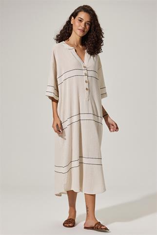 Naturel Hakim Yaka Elbise