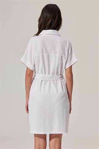 Rib Detail Dress On The Shoulders