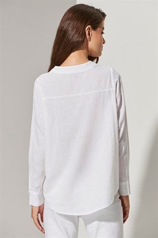 Plikaşe Beyaz Bluz