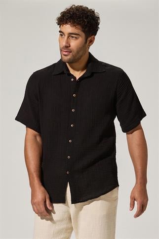 Short Sleeve Doubleface  Black Shirt