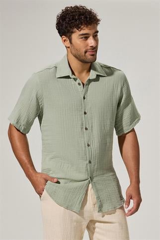 Short Sleeve Doubleface  Green Shirt