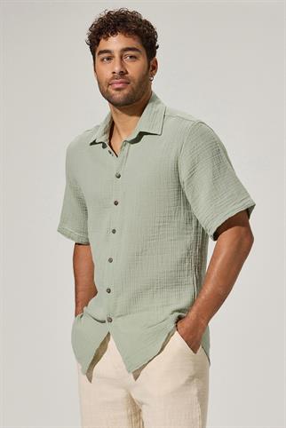 Short Sleeve Doubleface  Green Shirt