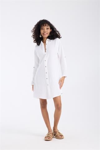 Uzun Kol Muslin Kadın Gömlek