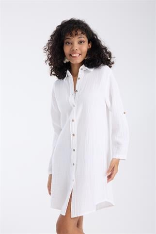 Uzun Kol Muslin Kadın Gömlek