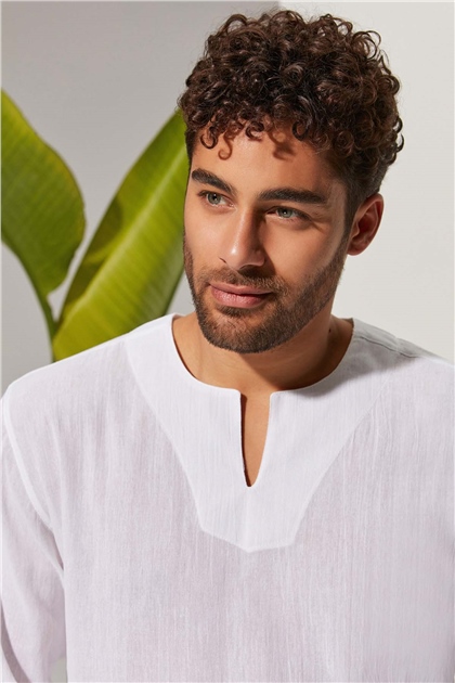 Uzun Kol Şile Bezi Erkek T-Shirt